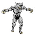 Werewolf wolf scary sports mascot Royalty Free Stock Photo
