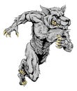 Werewolf wolf sports mascot running Royalty Free Stock Photo