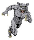 Werewolf wolf sports mascot running Royalty Free Stock Photo