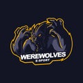 Werewolves e-sport gaming mascot logo template Royalty Free Stock Photo