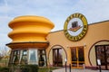 Wernigerode, Saxony-Anhalt, Germany, 29 October 2022: Harzer-Baumkuchen Baumkuchenhaus or Harz Baumcake house, yellow cafe