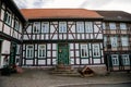 Wernigerode, Saxony-Anhalt, Germany, 29 October 2022: Historic old vintage colored timber frame houses in medieval town, UNESCO