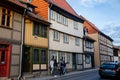 Wernigerode, Saxony-Anhalt, Germany, 29 October 2022: Historic old vintage colored timber frame houses in medieval town, UNESCO