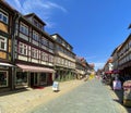 Wernigerode, Saxony, Germany, July 2022 : Narrow streets of the Old Town of Wernigerode in Germany