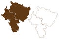 Wesel district Federal Republic of Germany, State of North Rhine-Westphalia, NRW, Dusseldorf region map vector illustration,