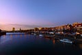 Weser river in Bremen by night Royalty Free Stock Photo