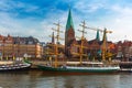 Weser River and St Martin Church, Bremen, Germany