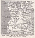 Vintage map of West Africa 1930s Royalty Free Stock Photo