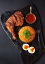 West African Entree with Jollof Rice Royalty Free Stock Photo