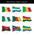 West African States Waving Flag Set