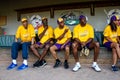 The West All-Stars at the Jeffrey Osborne Foundation Celebrity Softball Game. Royalty Free Stock Photo