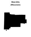 West Allis outline map Royalty Free Stock Photo