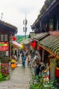 West Ancient Street at Dujiangyan and ancient irrigation system during early autumn at Dujiangyan Sichuan , China : 22 October
