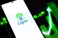 West Bangal, India - April 20, 2022 : Cigna logo on phone screen stock image.