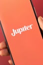 West Bangal, India - January 7, 2022 : Jupiter logo on phone screen stock image.