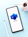 West Bangal, India - November 11, 2021 : Microsoft Visio logo on phone screen stock image.