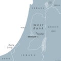 West Bank and Gaza Strip political map