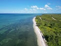 West Bay aerial view of Beach in Grand Cayman close to 7 mile beach in the Cayman Islands Royalty Free Stock Photo