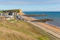 West Bay Dorset uk the English Jurassic coast on a beautiful summer day with blue sky Royalty Free Stock Photo