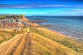 West Bay Dorset uk Jurassic coast in colourful HDR Royalty Free Stock Photo