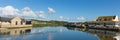 West Bay Dorset uk River Brit panoramic view Royalty Free Stock Photo