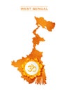 WEST BENGAL STATE MAP OM SYMBOL HINDU