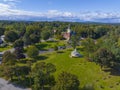 West Boylston historic town center aerial view, MA, USA