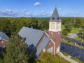 West Boylston historic town center aerial view, MA, USA