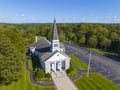 West Boylston historic town center aerial view, MA, USA