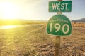 West California 190 signboard Royalty Free Stock Photo