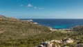 West coast of Corsica towards Revellata lighthouse near Calvi Royalty Free Stock Photo