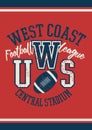 West Coast football league jersey poster