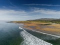 West coast of Ireland, Fanore beach, Clare county, Sandy beach, blue sky and water. Aerial drone view Royalty Free Stock Photo