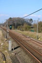 West Coast Main Line railway track in countryside Royalty Free Stock Photo