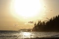 A west coast sunset near Tsusiat Falls on the West Coast Trail, Vancouver Island, Canada Royalty Free Stock Photo