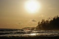 A west coast sunset near Tsusiat Falls on the West Coast Trail, Vancouver Island, Canada Royalty Free Stock Photo