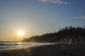 A west coast sunset near Tsusiat Falls on the West Coast Trail, Vancouver Island, Canada Royalty Free Stock Photo