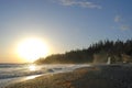 A west coast sunset near Tsusiat Falls on the West Coast Trail, Vancouver Island, Canada Royalty Free Stock Photo