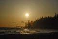 A west coast sunset near Tsusiat Falls on the West Coast Trail, Vancouver Island, Canada Royalty Free Stock Photo