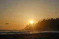 A west coast sunset near Tsusiat Falls on the West Coast Trail, Vancouver Island, Canada Royalty Free Stock Photo