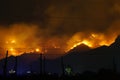 West coast wildfire flames torch famous Tucson, Arizona winter ski destination Royalty Free Stock Photo