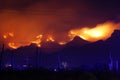 West coast wildfire tears through mountain range Royalty Free Stock Photo