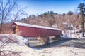 West Cornwall Covered Bridge Winter New England Royalty Free Stock Photo