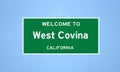 West Covina, California city limit sign. Town sign from the USA.