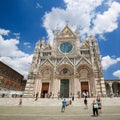 West Facade of the Cathedral of Siena, Tuscany, Italy Royalty Free Stock Photo