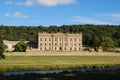 West facade and River Derwent at Chatsworth House, Derbyshire England