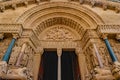 West facade of the Saint Trophime Cathedral in Arles, France. Royalty Free Stock Photo