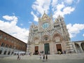 West Facade of the Cathedral of Siena, Tuscany, Italy Royalty Free Stock Photo