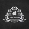 West flanders map label. Vector illustration decorative design