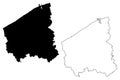 West Flanders Province Kingdom of Belgium, Provinces of Belgium, Flemish Region map vector illustration, scribble sketch West